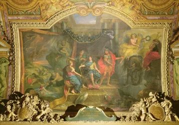 Die Entscheidung, Krieg gegen die Niederländer zu führen, Deckenmalerei aus der Galerie des Glaces